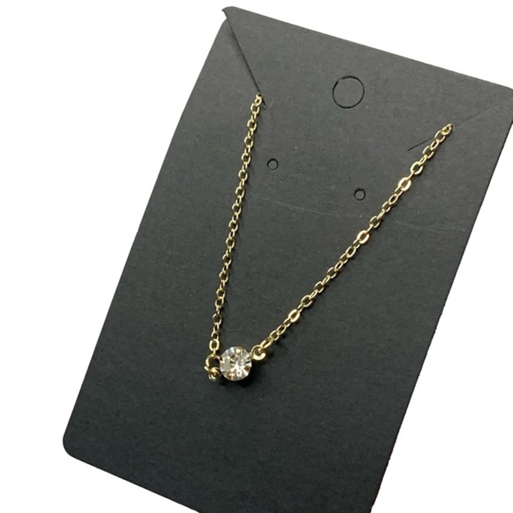 Simple gold diamond necklace